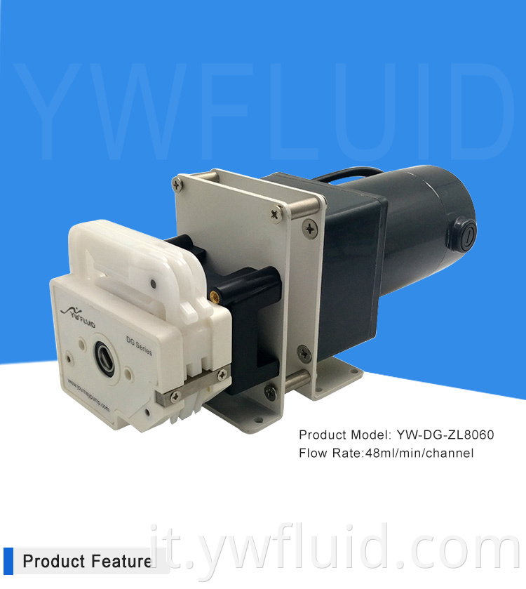 Pompa dosatrice peristaltica del motore CC multicanale YWfluid utilizzata per il riempimento cosmetico di riempimento farmaceutico
